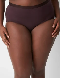 Brief Panties^Lane Bryant Total Confidence Full Brief Panty Chocolate Plum