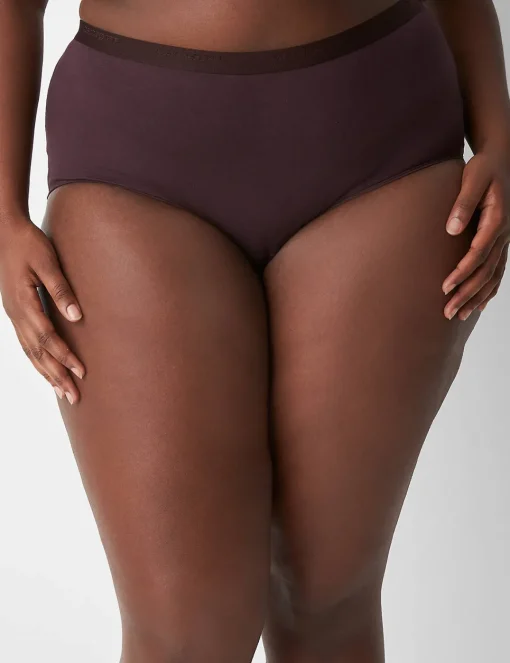 Brief Panties^Lane Bryant Total Confidence Full Brief Panty Chocolate Plum