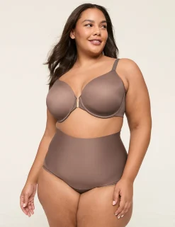 Front-Close Bras^Lane Bryant Totally Smooth Full Coverage Front-Close Bra Deep Taupe