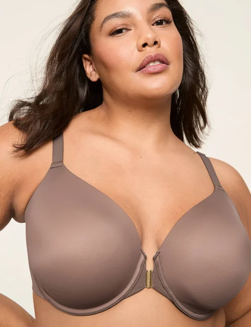 Front-Close Bras^Lane Bryant Totally Smooth Full Coverage Front-Close Bra Deep Taupe