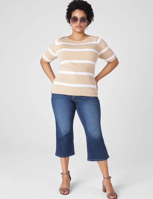 Crops, Capris And Shorts^Lane Bryant Ultra High-Rise Straight Leg Capri Jean Dark Denim