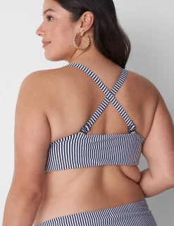 Swim Tops^Lane Bryant Underwire Seersucker Swim Bikini Top Maritime Blue Seersucker