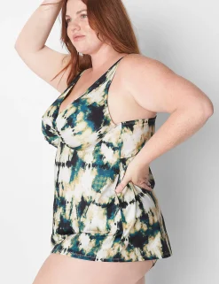 Swim Tops^Lane Bryant Underwire Swim Tankini Top Pebbles