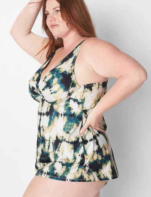 Swim Tops^Lane Bryant Underwire Swim Tankini Top Pebbles