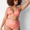 Swim Tops^Lane Bryant Underwire V-Wire Bikini Swim Top Nectarine Floral