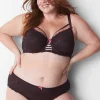 Underwire Bras^Lane Bryant Unlined Curvy Balconette Bra Chocolate Plum