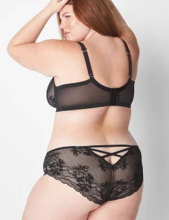 Underwire Bras^Lane Bryant Unlined Curvy Balconette Bra Black