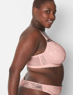 Sexy Bras^Lane Bryant Unlined Curvy Balconette Bra Parisian Pink
