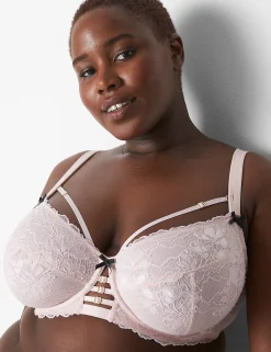 Sexy Bras^Lane Bryant Unlined Curvy Balconette Bra Parisian Pink