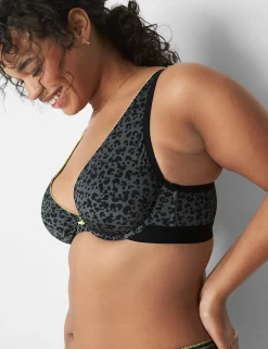 Sexy Bras^Lane Bryant Unlined High Apex Bra Grey Animal