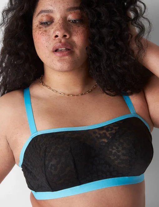 F To K Cups^Lane Bryant Unlined Underwire Bandeau Black