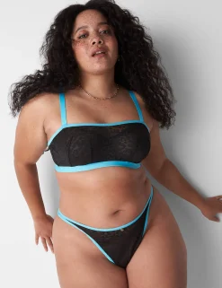 F To K Cups^Lane Bryant Unlined Underwire Bandeau Black