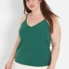 Knit Tops^Lane Bryant V-Neck Rib Cami Hunter Green