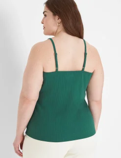 Knit Tops^Lane Bryant V-Neck Rib Cami Hunter Green