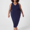 Occasion^Lane Bryant V-Neck Side-Cutout Midi Dress Maritime Blue