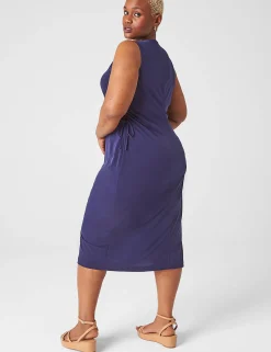 Casual^Lane Bryant V-Neck Side-Cutout Midi Dress Maritime Blue