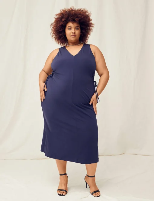 Occasion^Lane Bryant V-Neck Side-Cutout Midi Dress Maritime Blue