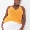 Sweaters^Lane Bryant V-Neck Tank Pullover Sweater Citrus