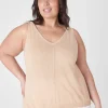 Sweaters^Lane Bryant V-Neck Tank Pullover Sweater Ginger Root