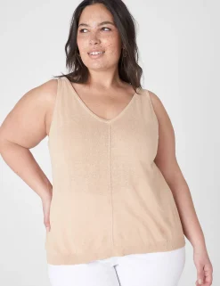Sweaters^Lane Bryant V-Neck Tank Pullover Sweater Ginger Root