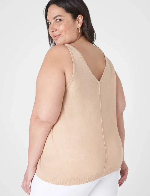 Sweaters^Lane Bryant V-Neck Tank Pullover Sweater Ginger Root