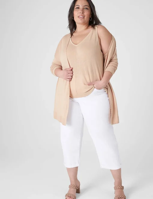 Sweaters^Lane Bryant V-Neck Tank Pullover Sweater Ginger Root