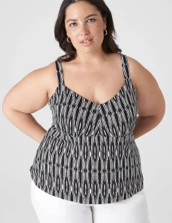 Knit Tops^Lane Bryant V-Neck Tank Top Black Ikat