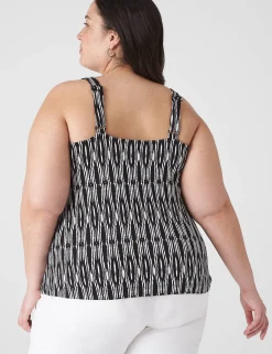 Knit Tops^Lane Bryant V-Neck Tank Top Black Ikat