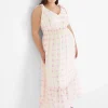 Occasion^Lane Bryant V-Neck Tie-Shoulder Maxi Dress Watercolor Check