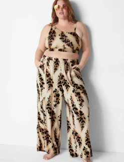 Swim Cover Ups^Lane Bryant Wide Leg Cover-Up Pant Sand Dollar Animal