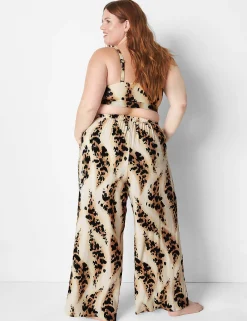 Swim Cover Ups^Lane Bryant Wide Leg Cover-Up Pant Sand Dollar Animal