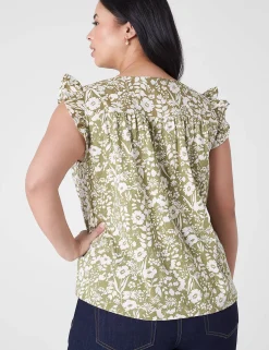 Shirts & Blouses^Lane Bryant Woven & Knit Trim-Detail Top Sadie Floral