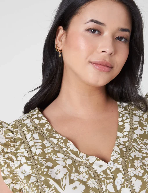 Shirts & Blouses^Lane Bryant Woven & Knit Trim-Detail Top Sadie Floral