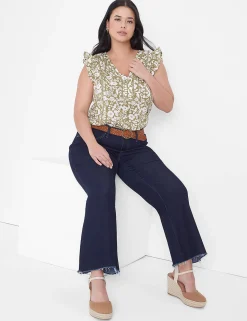 Shirts & Blouses^Lane Bryant Woven & Knit Trim-Detail Top Sadie Floral