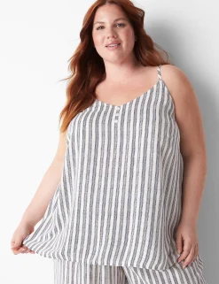Sleep Separates^Lane Bryant Woven Sleep Cami Birch Stripe